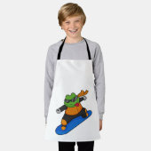 Kikker als Snowobarder met Snowboard Schort (Gedragen)