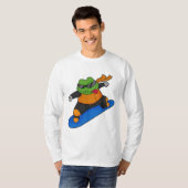 Kikker als Snowobarder met Snowboard T-shirt (Voorkant volledig)