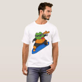 Kikker als Snowobarder met Snowboard T-shirt (Voorkant volledig)