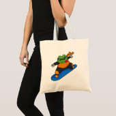Kikker als Snowobarder met Snowboard Tote Bag (Voorkant (product))
