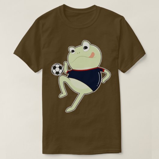 Kikker als speler met bal 2 t-shirt (Design voorkant)