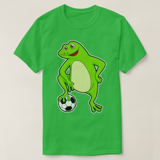 Kikker als speler met bal t-shirt (Design voorkant)