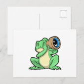 Kikker als sterrenkunde met telescoop briefkaart (Voorkant / Achterkant)
