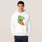 Kikker als surfer met surfplank hoodie (Voorkant volledig)