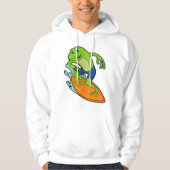 Kikker als surfer met surfplank hoodie (Voorkant)