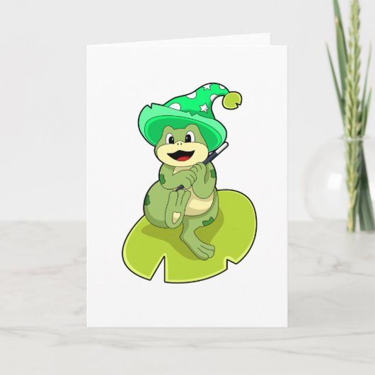 Kikker als Tovenaar met Magische Tand Kaart (Voorkant)