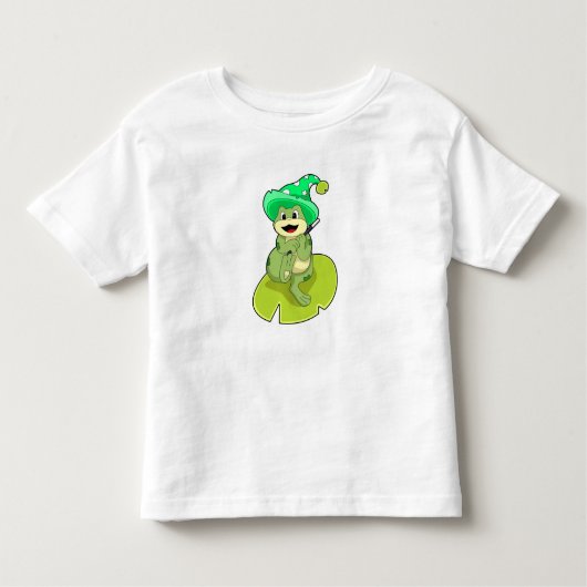 Kikker als Tovenaar met Magische Tand Kinder Shirts (Voorkant)
