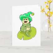 Kikker als tovenaar met toverstaf kaart (Gele Bloem)