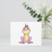 Kikker als Unicorn Briefkaart (Staand voorkant)