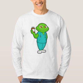 Kikker als verpleegster met geneeskunde en stethos t-shirt
