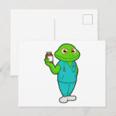Kikker als verpleegster met medicijnen en stethosc briefkaart (Voorkant / Achterkant)