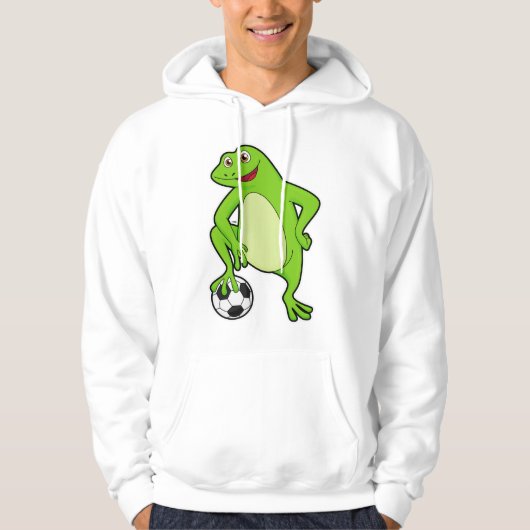 Kikker als voetbalspeler met Voetbal Hoodie (Voorkant)