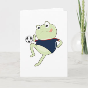 Kikker als voetbalspeler met Voetbal Kaart