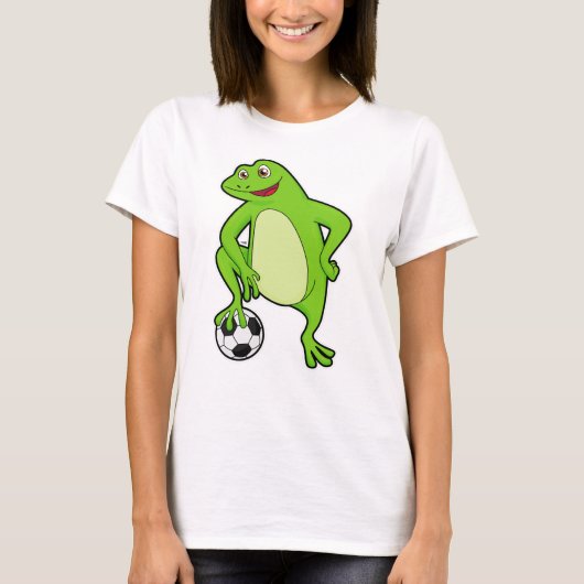 Kikker als voetbalspeler met Voetbal T-shirt (Voorkant)