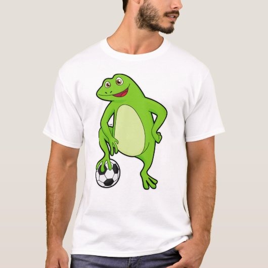 Kikker als voetbalspeler met Voetbal T-shirt (Voorkant)