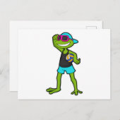 Kikker als Volleybalspeler met Volleybal Briefkaart (Voorkant / Achterkant)