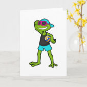 Kikker als Volleybalspeler met Volleybal Kaart (Gele Bloem)