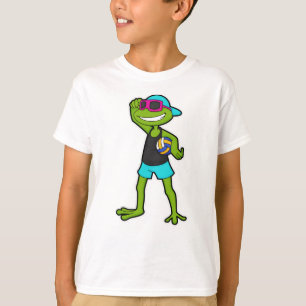 Kikker als volleybalspeler met volleybal t-shirt