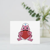 Kikker als zuster met hart briefkaart (Staand voorkant)