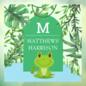 Kikker Art Monogram Letter Baby boy Bedroom kweker Raamsticker (Vel 3)