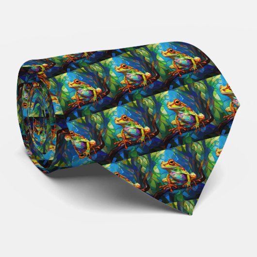 Kikker Art Necktie Stropdas (Opgerold)