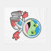 Kikker Astronaut Costume Space Fleece Deken (Voorkant (Horizontaal))