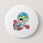 Kikker Astronaut Costume Space Ronde Button 7,6 Cm (Voorkant)