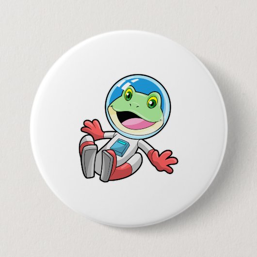 Kikker Astronaut Costume Space Ronde Button 7,6 Cm (Voorkant)