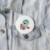 Kikker Astronaut Costume Space Ronde Button 7,6 Cm (In situ)