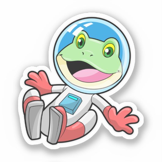 Kikker Astronaut Costume Space Sticker (Voorkant)