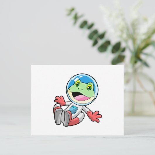 Kikker astronaut kostuum ruimte briefkaart (Staand voorkant)