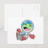 Kikker astronaut kostuum ruimte briefkaart (Voorkant / Achterkant)