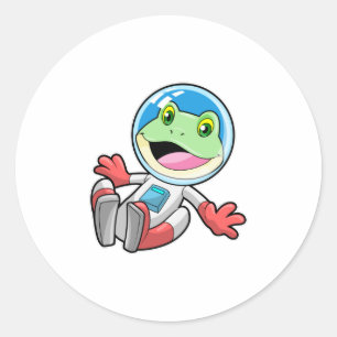 Kikker astronaut kostuum ruimte ronde sticker