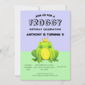 Kikker baby 1e verjaardag groene confetti geperson kaart (Voorkant)