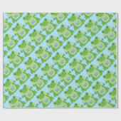 Kikker Baby shower blauw Cadeaupapier (Vlak)