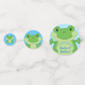 Kikker Baby shower blauw Confetti (Voorkanten)