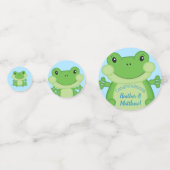 Kikker Baby shower blauw Confetti (Achterkanten)
