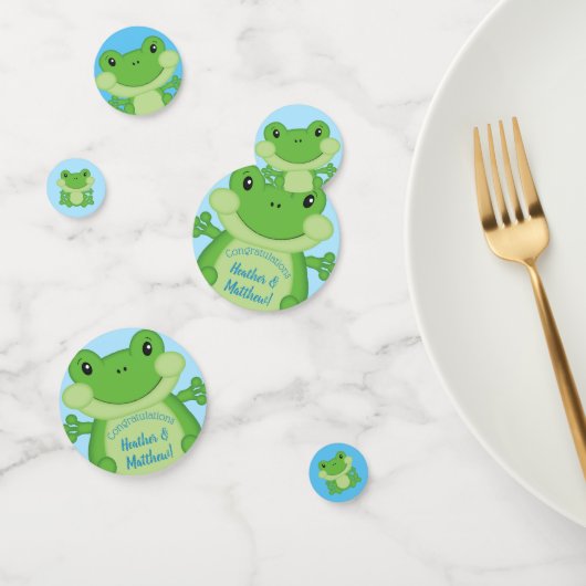 Kikker Baby shower blauw Confetti (Groep)