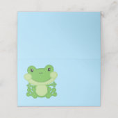 Kikker Baby shower blauw Plaatskaartje (Buitenkant ongevouwen)