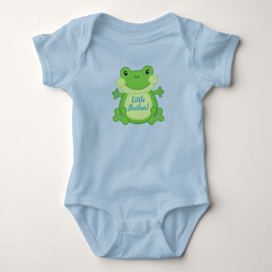 Kikker Baby shower blauw Romper (Voorkant)
