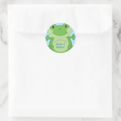 Kikker Baby shower blauw Ronde Sticker (Tas)