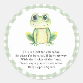 Kikker Baby shower - Gebedskaars label