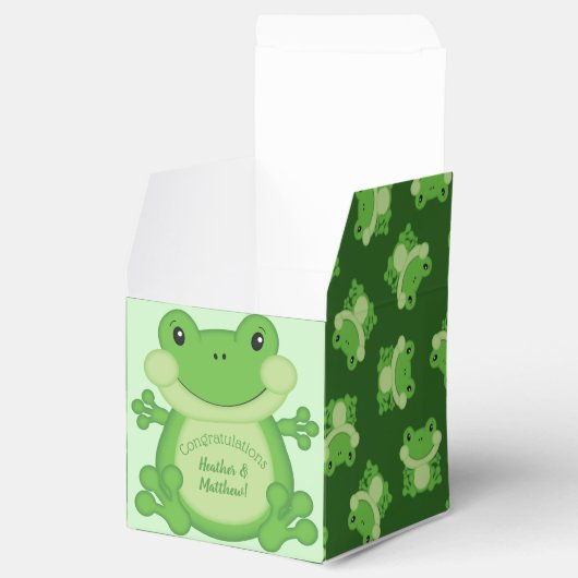 Kikker Baby shower Green Bedankdoosjes (Geopend)