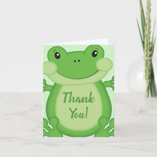 Kikker Baby shower Green Bedankkaart (Voorkant)