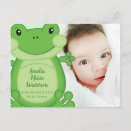 Kikker Baby shower Green Briefkaart
