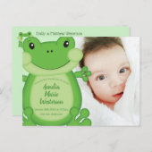 Kikker Baby shower Green Briefkaart (Voorkant / Achterkant)