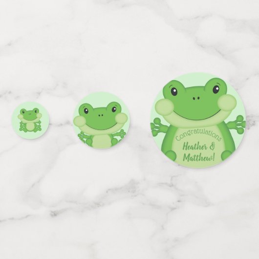 Kikker Baby shower Green Confetti (Achterkanten)