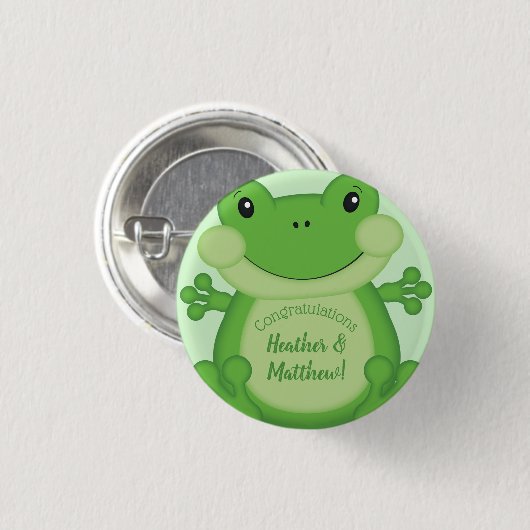 Kikker Baby shower Green Ronde Button 3,2 Cm (Voorkant /achterkant)
