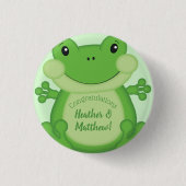 Kikker Baby shower Green Ronde Button 3,2 Cm (Voorkant)