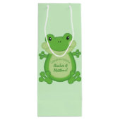 Kikker Baby shower Green Wijn Cadeautas (Achterkant)